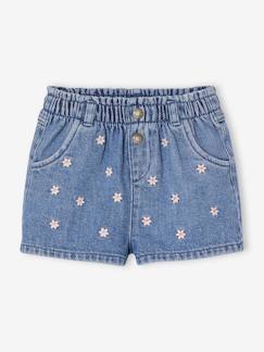 Baby-Baby denim short met madeliefborduursel