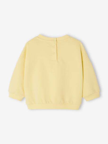 Basic sweater van molton baby's lichtgeel+rouge - vertbaudet enfant 