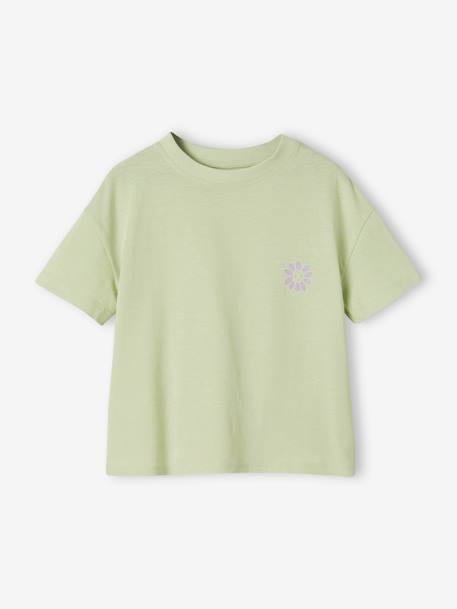 Effen Basics meisjesshirt met korte mouwen amandelgroen+snoepjesroze+turquoiseblauw - vertbaudet enfant 