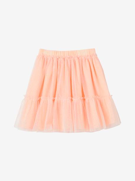 Tule rokje met glitters voor meisjes ecru+iriserend beige+nude - vertbaudet enfant 