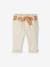 Paperbag babybroek met riem ecru+korstmos+lichtroze - vertbaudet enfant 