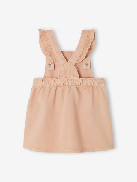 Salopettejurk baby schouderbandjes met ruches rozen - vertbaudet enfant 