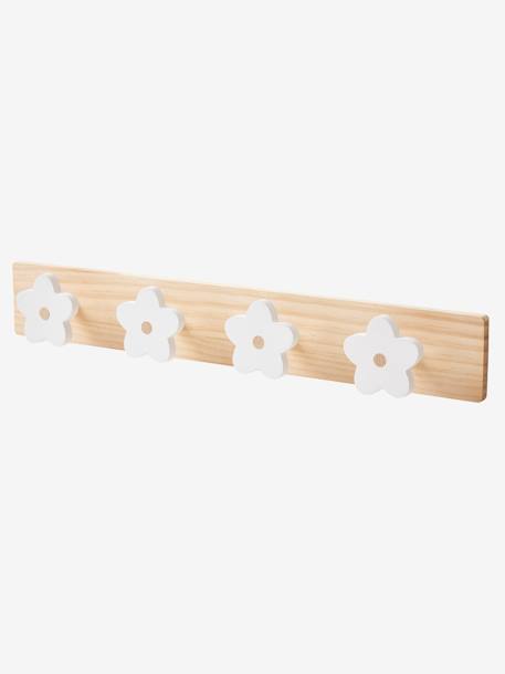 Houten kapstokhaak met 4 bloemen wit - vertbaudet enfant 