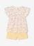 Set blouse met bloemen en short van katoengaas voor meisjes pastelgeel+vanille - vertbaudet enfant 