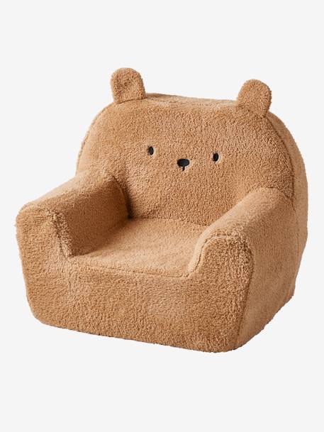 Fauteuil van schuim en sherpa Beer ecru+kameel - vertbaudet enfant 