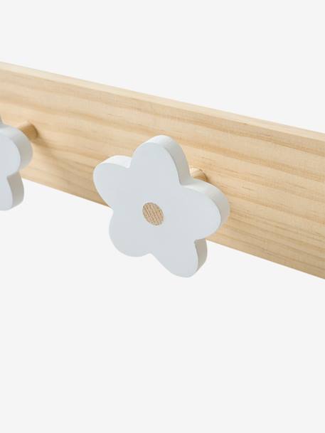 Houten kapstokhaak met 4 bloemen wit - vertbaudet enfant 