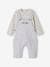 Fleece babyset met te personaliseren T-shirt en tuinbroek gemêleerd grijs+karamel - vertbaudet enfant 