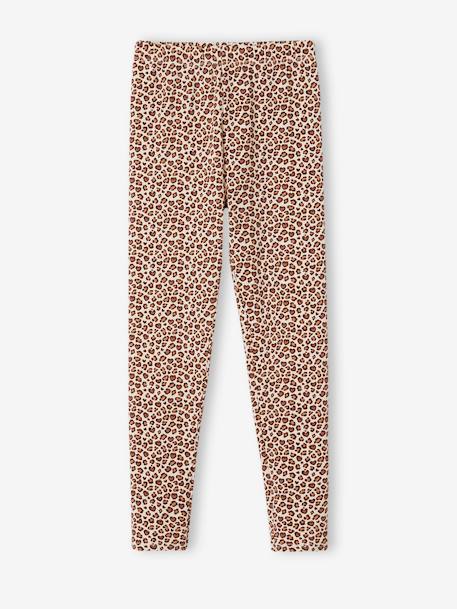 Bedrukte legging voor meisjes beige+blauw, bedrukt+groen+roze (poederkleur) - vertbaudet enfant 