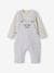 Fleece babyset met te personaliseren T-shirt en tuinbroek gemêleerd grijs+karamel - vertbaudet enfant 