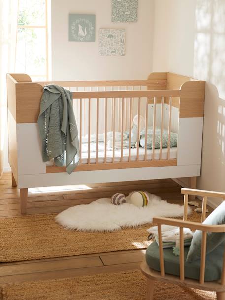 MOKA om te vormen babybed wit/hout - vertbaudet enfant 