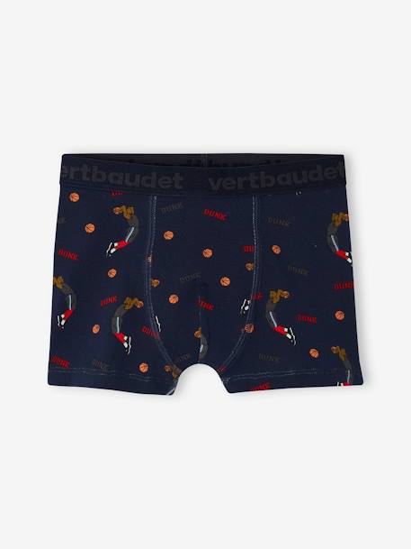 Set met 5 stretch jongensboxers 'basket' van biokatoen gemêleerd grijs - vertbaudet enfant 