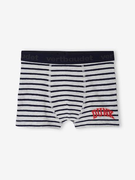 Set met 5 stretch jongensboxers 'basket' van biokatoen gemêleerd grijs - vertbaudet enfant 