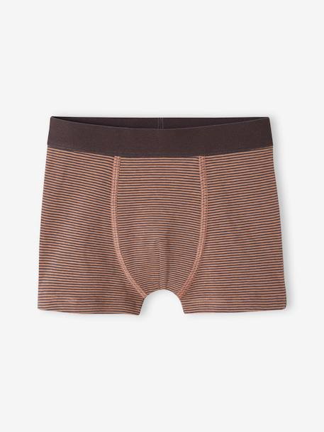 Set met 5 grafische stretch jongensboxers van biokatoen ecru - vertbaudet enfant 