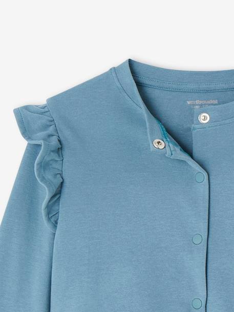 Set jurk en cardigan voor meisje jeansblauw+perzik+smaragdgroen - vertbaudet enfant 