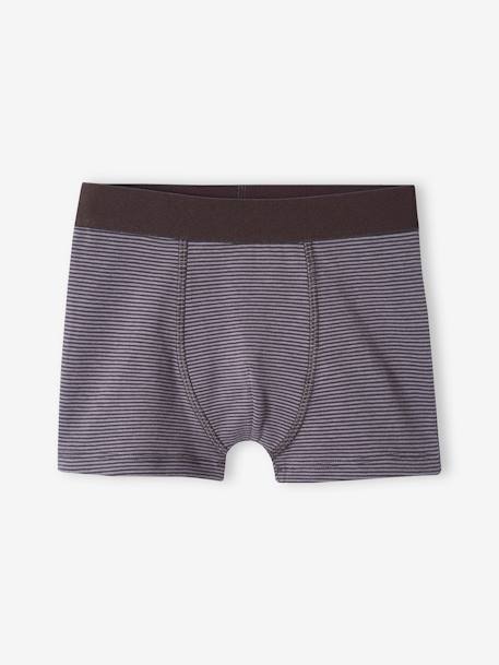 Set met 5 grafische stretch jongensboxers van biokatoen ecru - vertbaudet enfant 