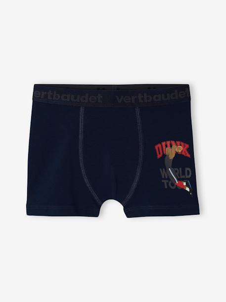 Set met 5 stretch jongensboxers 'basket' van biokatoen gemêleerd grijs - vertbaudet enfant 