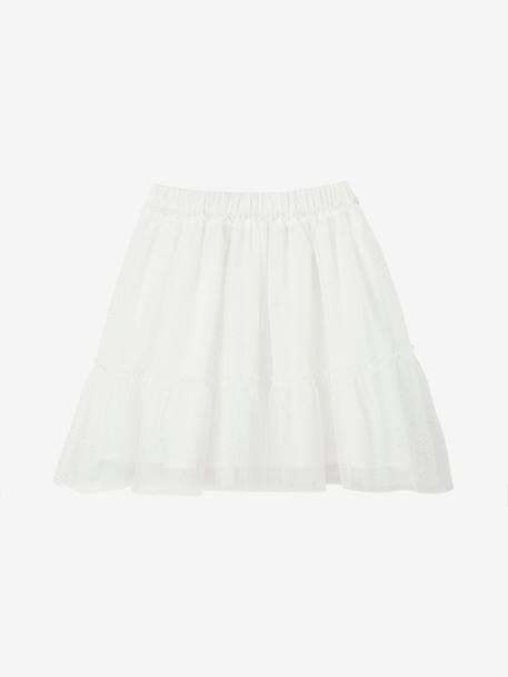 Tule rokje met glitters voor meisjes ecru+iriserend beige+nude - vertbaudet enfant 