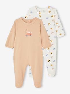 Set van 2 "auto" slaappakjes newborn van jersey  - vertbaudet enfant