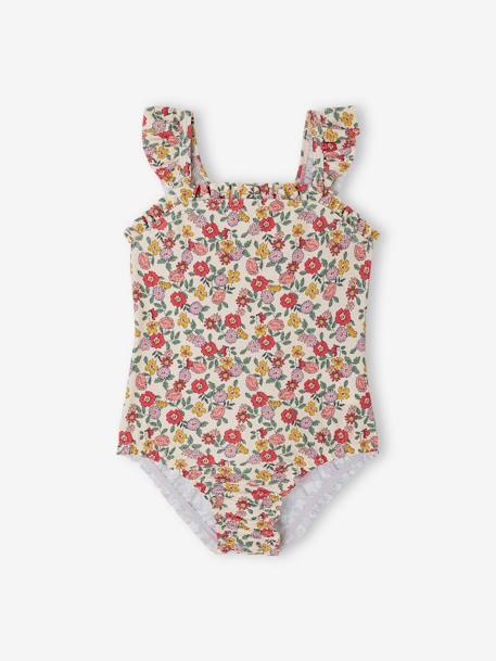 Badpak voor meisjesbaby met bloemenprint rozen - vertbaudet enfant 