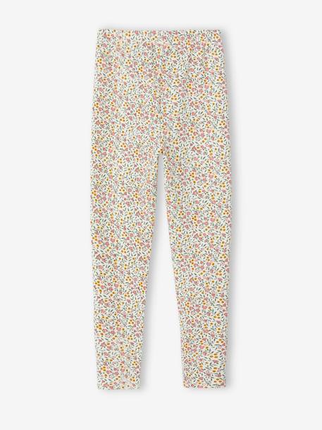 Bedrukte legging voor meisjes beige+blauw, bedrukt+ecru+groen+roze (poederkleur)+smaragdgroen - vertbaudet enfant 