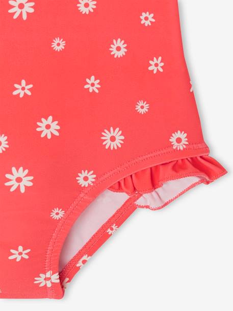 Badpak voor meisjesbaby met bloemenprint fuchsia - vertbaudet enfant 