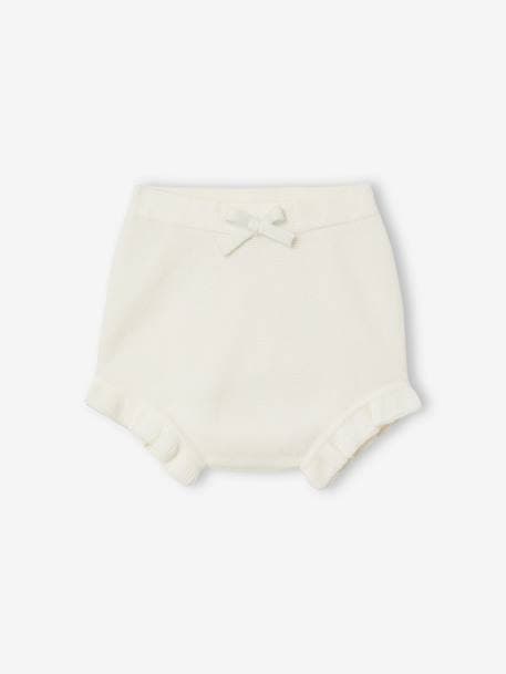 3-delige gebreide set: vest, bloomer en maillot voor pasgeborenen ecru - vertbaudet enfant 