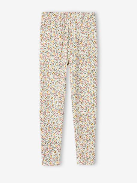 Bedrukte legging voor meisjes beige+blauw, bedrukt+ecru+groen+roze (poederkleur)+smaragdgroen - vertbaudet enfant 