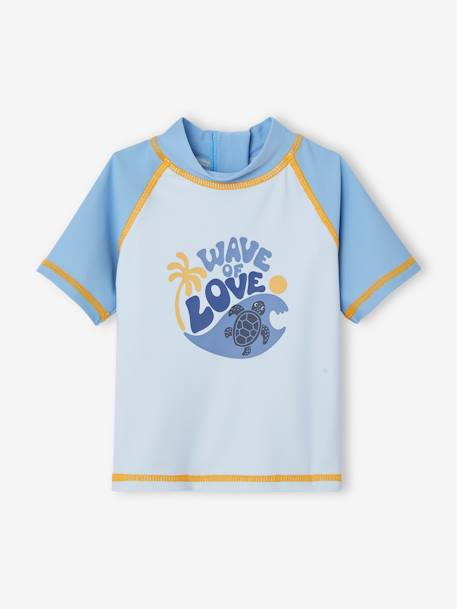 Zwemset met UV-bescherming voor jongensbaby T-shirt + boxershort + hoedje oceaanblauw - vertbaudet enfant 