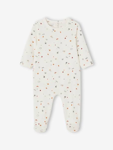 Set van 2 slaappakjes geboorte van jersey met print cappuccino - vertbaudet enfant 