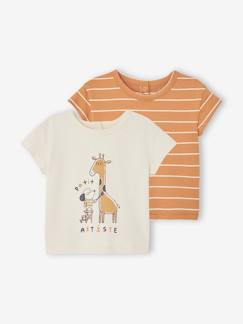Baby-T-shirt, souspull-T-shirt-Set van 2 T-shirts voor baby, met korte mouwen
