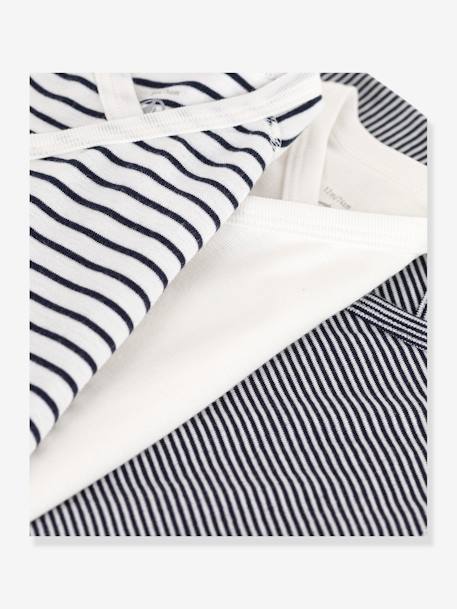 Set van 3 rompertjes PETIT BATEAU marineblauw - vertbaudet enfant 