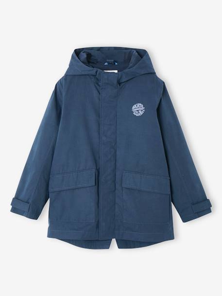 Jongens 3-in-1 parka voor het tussenseizoen met uitneembaar donsjack zonder mouwen marineblauw - vertbaudet enfant 