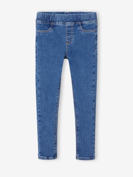 Treggingjeans Basics meisjes denimgrijs+double stone+jeansblauw+stone - vertbaudet enfant 