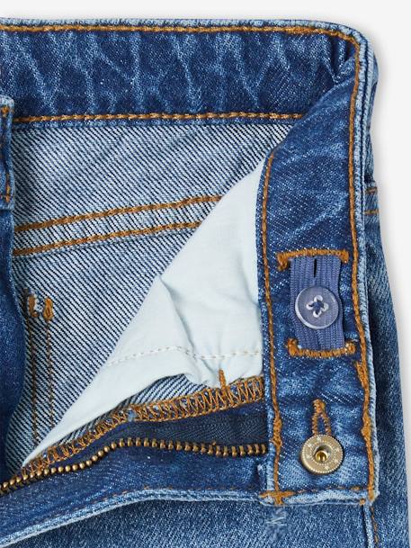 Rechte jeans MorphologiK meisjes heupomvang Small gebleekt denim+stone - vertbaudet enfant 