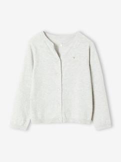 Meisje-Trui, vest, sweater-Meisjesvest Basics van fijn breisel