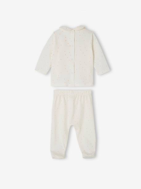 Set van 2 tweedelige babypyjama's van katoenjersey ecru - vertbaudet enfant 