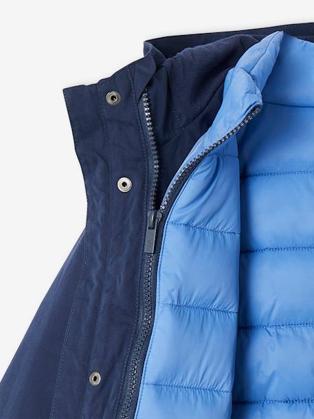 Jongens 3-in-1 parka voor het tussenseizoen met uitneembaar donsjack zonder mouwen marineblauw - vertbaudet enfant 