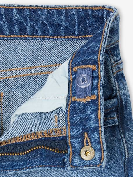 Rechte jeans MorphologiK meisjes heupomvang Large gebleekt denim+stone - vertbaudet enfant 