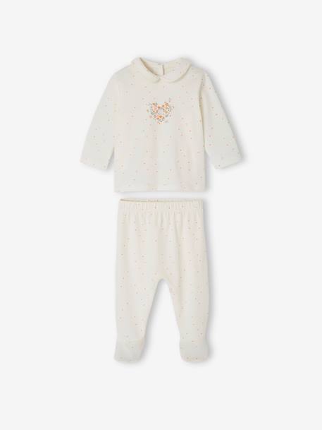 Set van 2 tweedelige babypyjama's van katoenjersey ecru - vertbaudet enfant 