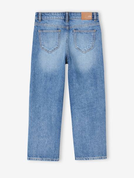 Rechte jeans MorphologiK meisjes heupomvang Large gebleekt denim+stone - vertbaudet enfant 