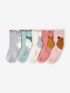 Meisje-Ondergoed-Sokken-Set van 5 paar meisjessokken met stippen