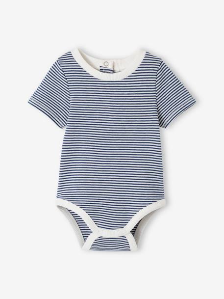 Geboorteset: korte salopette, body en muts baby's gebleekt denim - vertbaudet enfant 