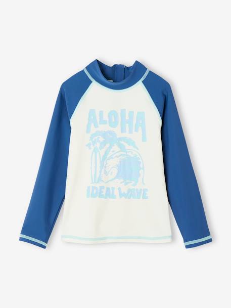 UV-bestendige zwemset met zwemshirt + boxershort voor jongens blauw - vertbaudet enfant 