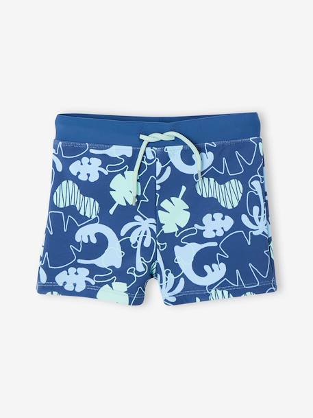 UV-bestendige zwemset met zwemshirt + boxershort voor jongens blauw - vertbaudet enfant 