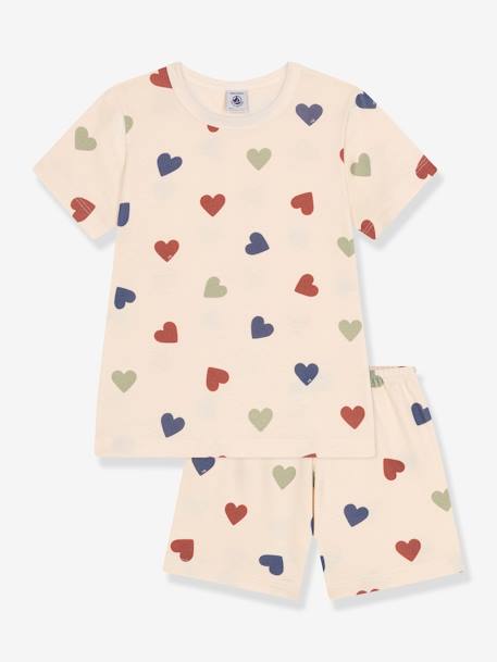 Pyjamashort hartjesprint PETIT BATEAU beige, bedrukt - vertbaudet enfant 