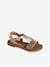 Leren kindersandalen met klittenband kleutercollectie goud - vertbaudet enfant 