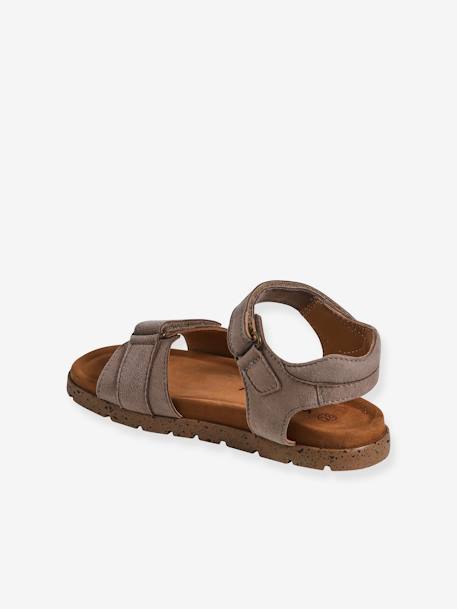 Leren kindersandalen met klittenband marineblauw+zandbeige - vertbaudet enfant 