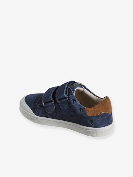 Leren sneakers met klittenband, kleutercollectie marineblauw - vertbaudet enfant 