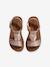 Leren kindersandalen met klittenband kleutercollectie goud - vertbaudet enfant 