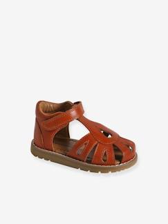 Schoenen-Meisje shoenen 23-38-Sandalen-Leren dichte babysandalen met klittenbandsluiting